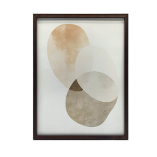 FESTMÉNY VÁSZONRA ABSZTRAKT KÖRRE MINIMALIZMUS ARANY KERET 50x70 CM grafika, keretezett kép