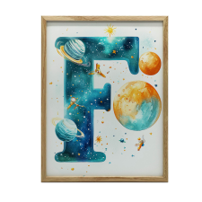 FESTMÉNY VÁSZONRA F BETŰ COSMOS 70x100 CM KERET NÉLKÜL PREMIUM VÁSZON grafika, keretezett kép