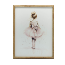 FESTMÉNY VÁSZONRA RÓZSASZÍN BALERINA Táncoló HERCEGNŐ 70x100 KERET NÉLKÜL grafika, keretezett kép