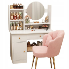  FÉSÜLKÖDŐASZTAL TÜKÖRREL FIÓKOKKAL FEHÉR SMINKES GLAMOUR SKANDINÁV 100 CM bútor