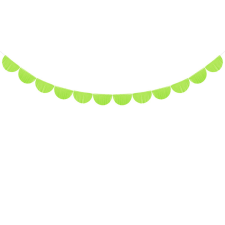  Fésűs rojtos füzér, zöldalma, 3m party kellék