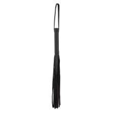  Fetish - hosszú, műbőr korbács (56cm) - fekete bilincs, kötöző