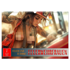  Feuerwehrfrauen - Feuer und Flamme (Wandkalender 2026 DIN A3 quer), CALVENDO Monatskalender naptár, kalendárium