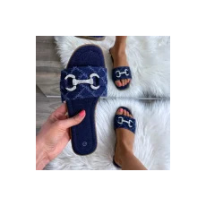 FF Lux Shoes Urban Charm - strasszos, farmerhatású papucs  Méret: 39 (LCQ-3-DK-JEANS-39)