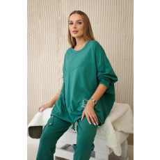 FiatalDivat Atlétaruha szett oversize pulóverrel, modell 10853 zöld