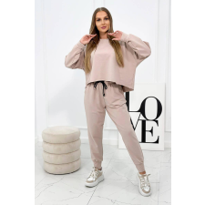 FiatalDivat Atlétaruha szett oversize pulóverrel, modell 9456 bézs női edzőruha