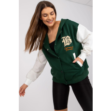 FiatalDivat Baseball pulóver kapucnival és zsebekkel, modell 47137 zöld