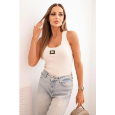 FiatalDivat Bézs bordázott trikó díszítő folttal, 64709-es modell blúz