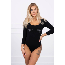 FiatalDivat Body blúz pisztoly nyomtatással modell 9234 fekete blúz