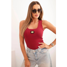 FiatalDivat Bordó bordázott trikó díszítő felvarróval, 64709-es modell blúz