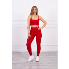 FiatalDivat Crop-top tréningruha pántokkal, modell 9355 piros