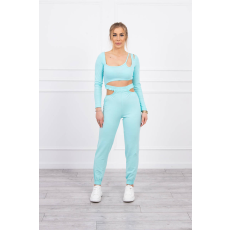 FiatalDivat Crop-top tréningruha szett kivágásokkal, modell 9344 mentol