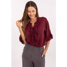 FiatalDivat Háromnegyedes ujjú ingblúz, 22495 bordó modell