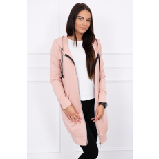 FiatalDivat Hosszabbított melegítő felső kapucnival púder rózsaszín