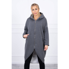 FiatalDivat Hosszú meleg cipzáros szabadidő felső modell 9313 grafit szín női pulóver, kardigán