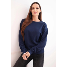 FiatalDivat Kapucni nélküli pamut pulóver HIT03 tengerészkék női pulóver, kardigán