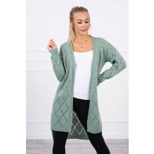 FiatalDivat Kardigán szvetter perforált mintával modell 2020-4 sötét menta zöld női pulóver, kardigán