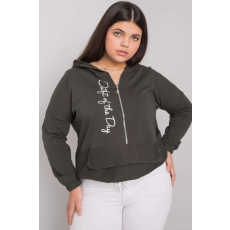 FiatalDivat Kaylee oversize pulóver cipzárral, khaki színű