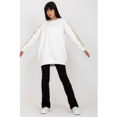 FiatalDivat Két színű pamut pulóver, 23178-as modell, fehér