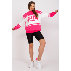 FiatalDivat Kéttónusú, kapucni nélküli pulóver Beast pink felirattal