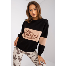 FiatalDivat Kéttónusú Monaco pulóver kapucni nélkül, fekete női pulóver, kardigán