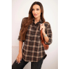 FiatalDivat Kockás flanel ing A35 modell barna+camel szín