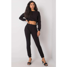 FiatalDivat Laila tréningruha szett fekete crop-top pulóverrel női edzőruha
