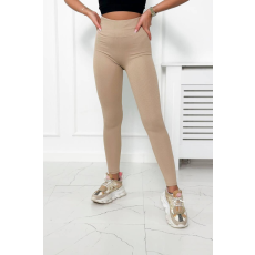 FiatalDivat Leggings bordázott anyagból modell 69186 bézs