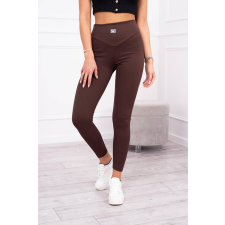 FiatalDivat Leggings bordázott anyagból modell 9429 barna női nadrág