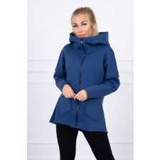 FiatalDivat Meleg szabadidő felső hosszabbított hátsó résszel és zsebekkel modell 68652 farmer szín női pulóver, kardigán