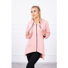 FiatalDivat Melegítő felső kapucnival és hosszabbított hátsó résszel modell 9108 púder rózsaszín