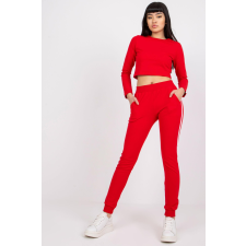 FiatalDivat Nias crop top tréningruha szett oldalsó csíkokkal, piros női edzőruha