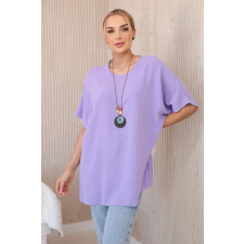 FiatalDivat Oversize blúz IT-31 színű lila medálos modellel blúz
