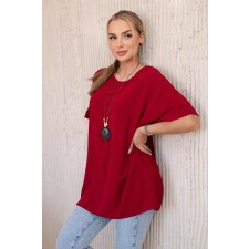 FiatalDivat Oversize blúz medállal, IT-31 bordó modellel blúz