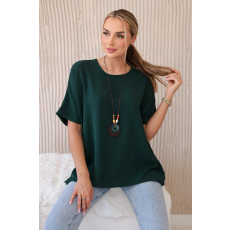 FiatalDivat Oversize blúz medállal, IT-31 sötétzöld modellel