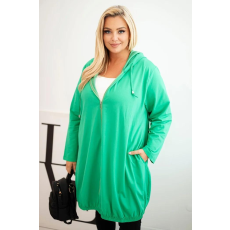 FiatalDivat Oversize cipzáras kapucnis pulóver, 6366-os modell, zöld