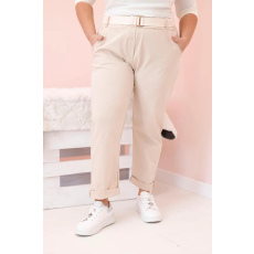 FiatalDivat Oversize nadrág övvel, 52293-4 modell, világos bézs
