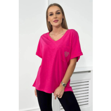 FiatalDivat Pamut blúz zsebes modell 7110 fukszia blúz