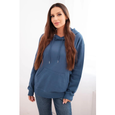 FiatalDivat Pamut kapucnis pulóver kenguruzsebbel HIT01 farmer színben női pulóver, kardigán