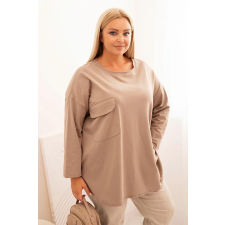 FiatalDivat Pamut oversize blúz mellzsebbel, 25210-es modell, fango színben blúz
