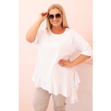 FiatalDivat Pamut oversize fodros blúz, 25196-os modell, fehér blúz