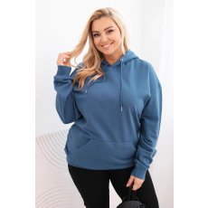 FiatalDivat Pamut oversize kapucnis pulóver kenguruzsebbel HIT02 modell farmerkék színben