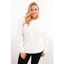 FiatalDivat Pamut oversize kapucnis pulóver kenguruzsebbel HIT02 modell fehér női pulóver, kardigán