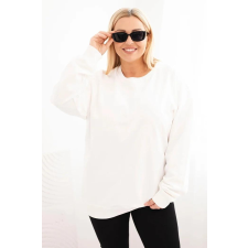 FiatalDivat Pamut oversize pulóver kerek nyakkivágással HIT04 modell fehér női pulóver, kardigán