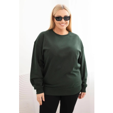 FiatalDivat Pamut oversize pulóver kerek nyakkivágással HIT04 modell sötétzöld női pulóver, kardigán