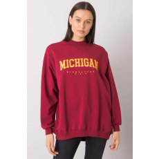 FiatalDivat Pulóver Michigan burgundy felirattal
