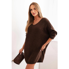 FiatalDivat Pulóver ruha szív alakú nyakkivágással, 1819-es modell, barna munkaruha