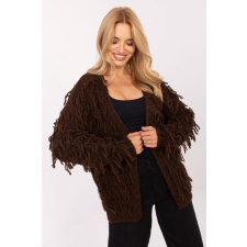 FiatalDivat Rövid kardigán pulóver rojtokkal, 30821-es modell, barna női pulóver, kardigán