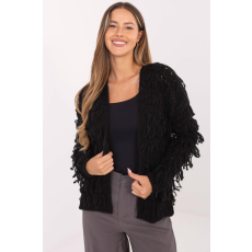 FiatalDivat Rövid kardigán pulóver rojtokkal, 30821-es modell, fekete