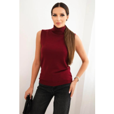 FiatalDivat Ujjatlan garbós blúz ZS8182 bordó